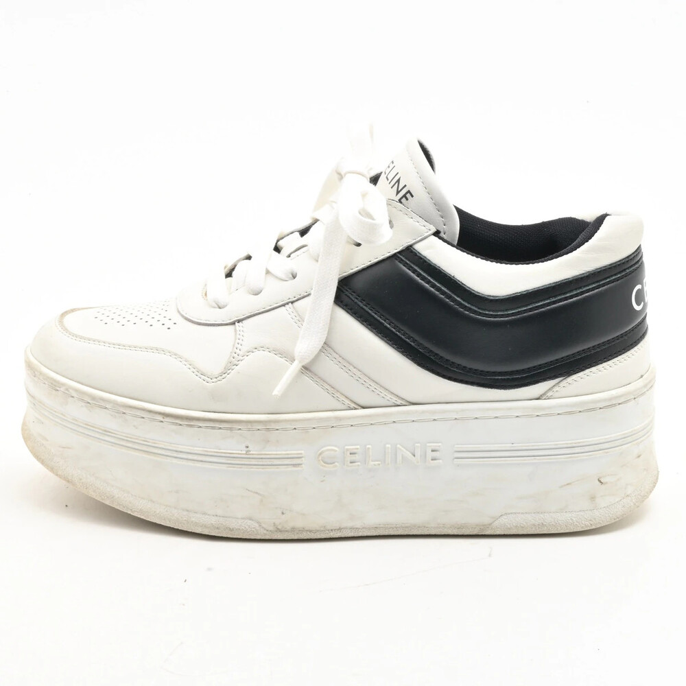 Celine White Black Leather Women's #332632C51B